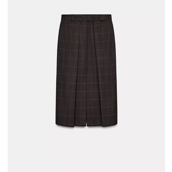 ZARA Brown Plaid Women's Skirt - Picture 5 of 10